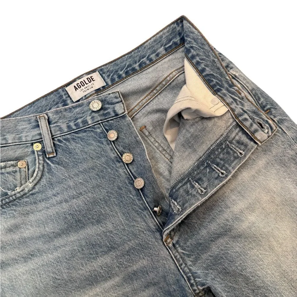 Agolde Riley High Rise Straight Crop jeans denim in Blur 26