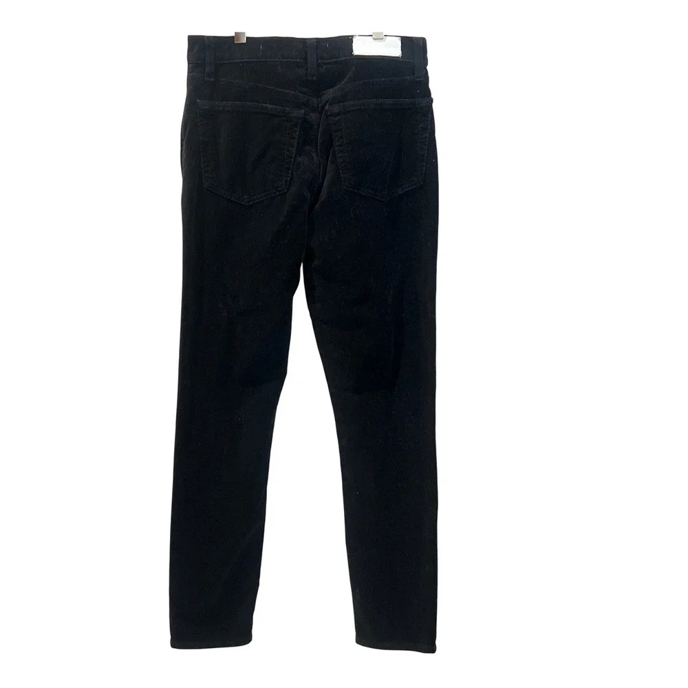 RE/DONE ORIGINALS Black Velvet High Rise Button Fly Skinny Jeans Size 28‎