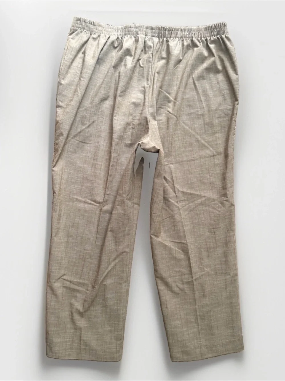 Alfred Dunner Womens Pants Size 18 Pull On Tan Elastic Waist Dress