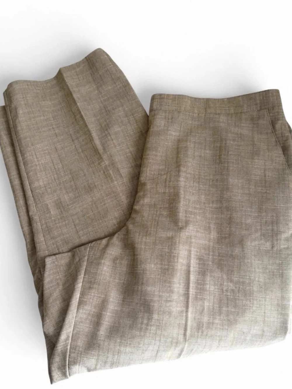 Alfred Dunner Womens Pants Size 18 Pull On Tan Elastic Waist Dress