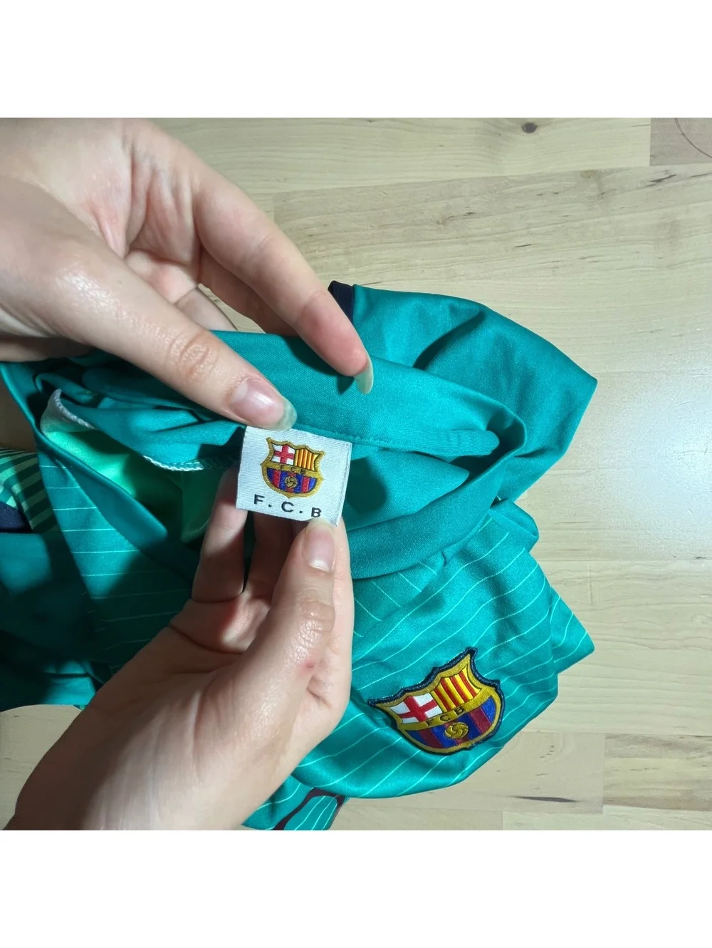 FC Barcelona Lionel Messi #10 Teal Long Sleeve Fan Jersey