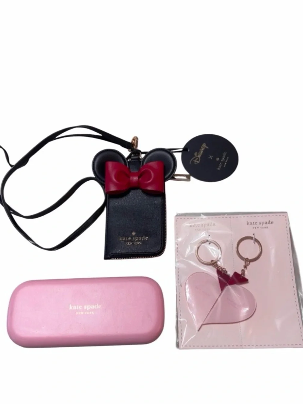 Kate Spade & Disney x Kate Spade Bundle  Eyeglass Case Lanyard & Key Chains