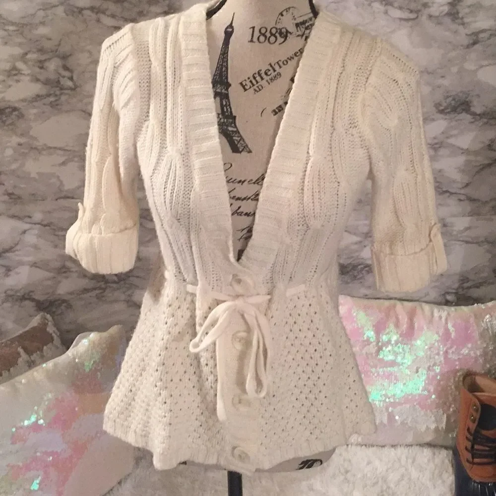 Derek heart tie waist Spring Sweater