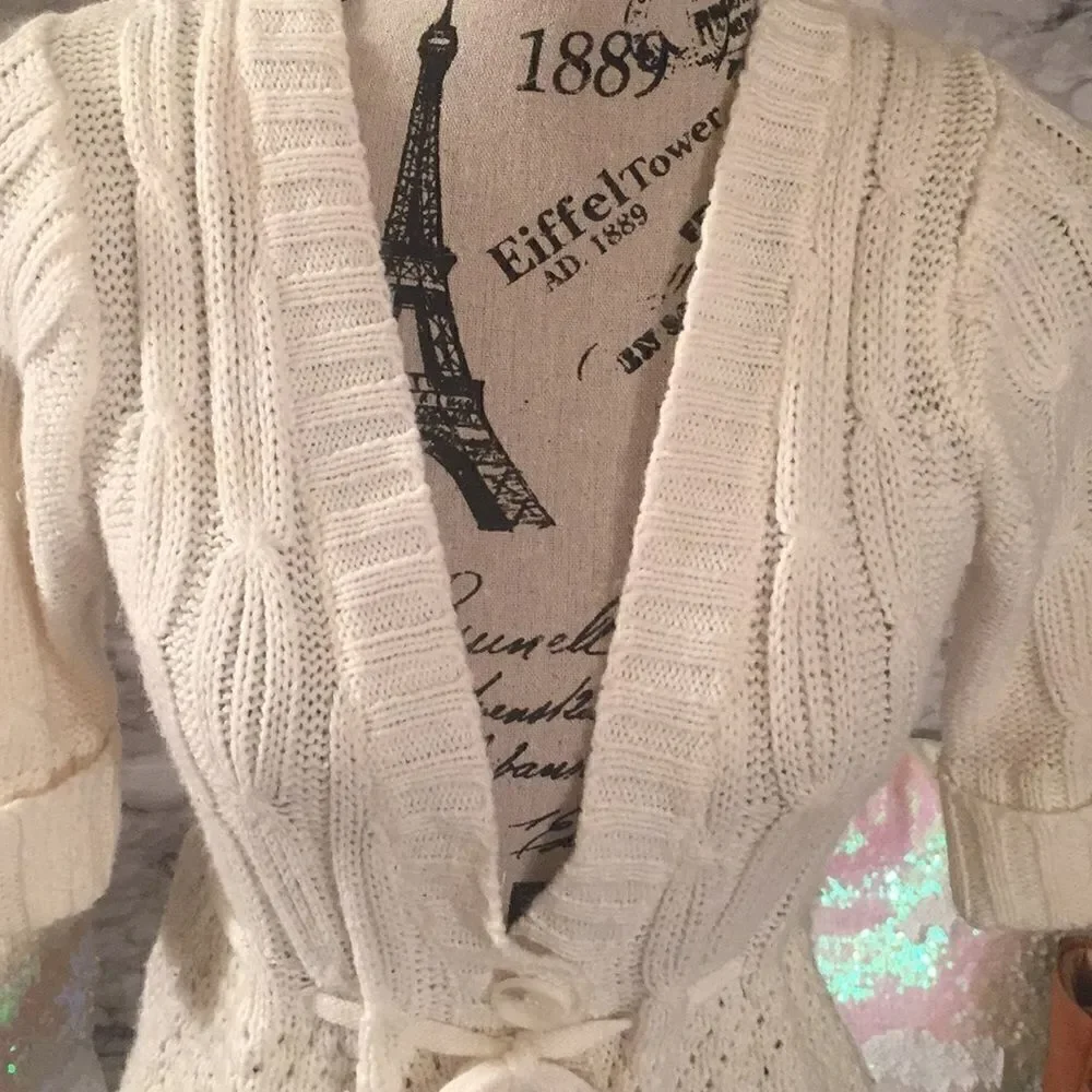 Derek heart tie waist Spring Sweater