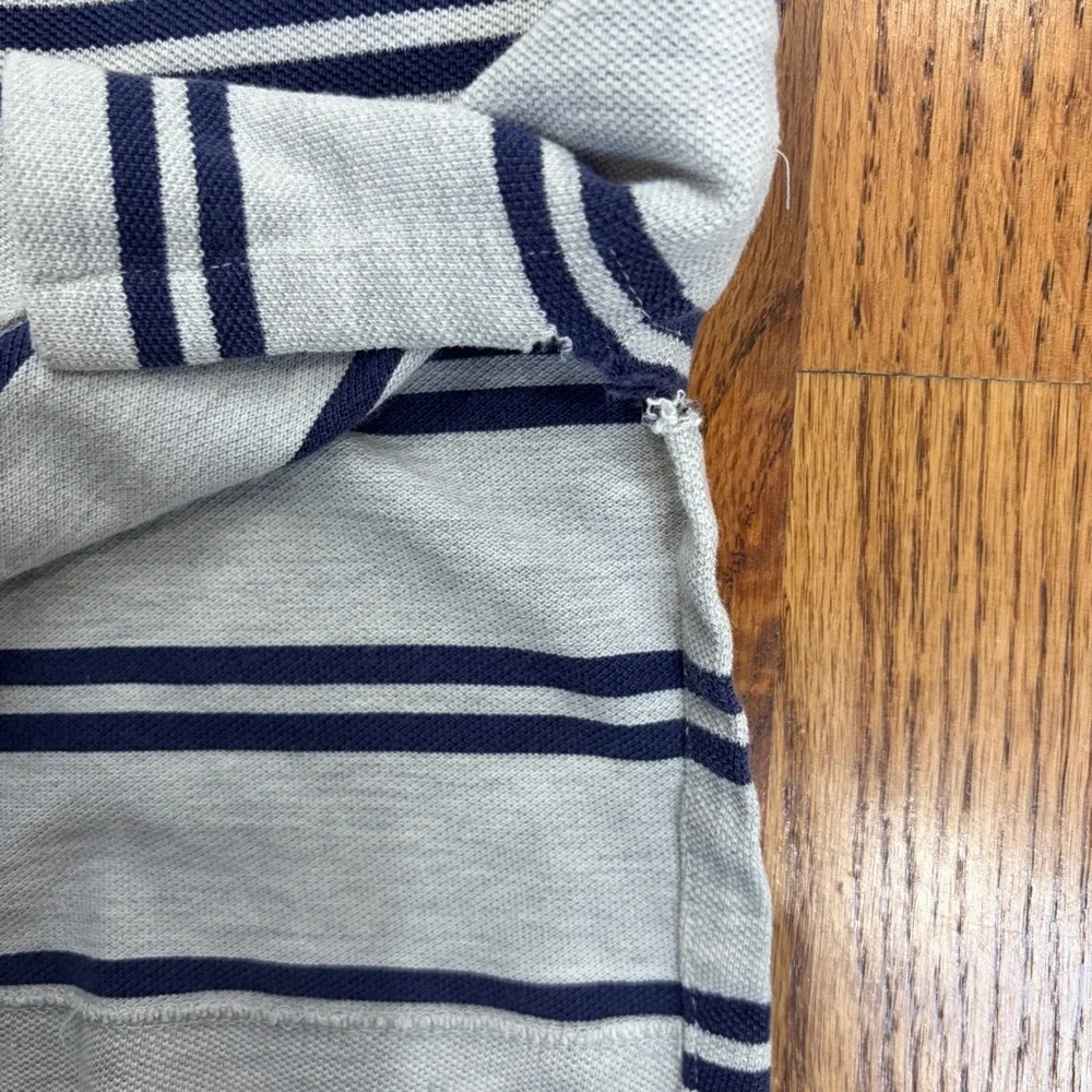 Polo Ralph Lauren Navy & Gray Striped Short Sleeve Polo Shirt (M)