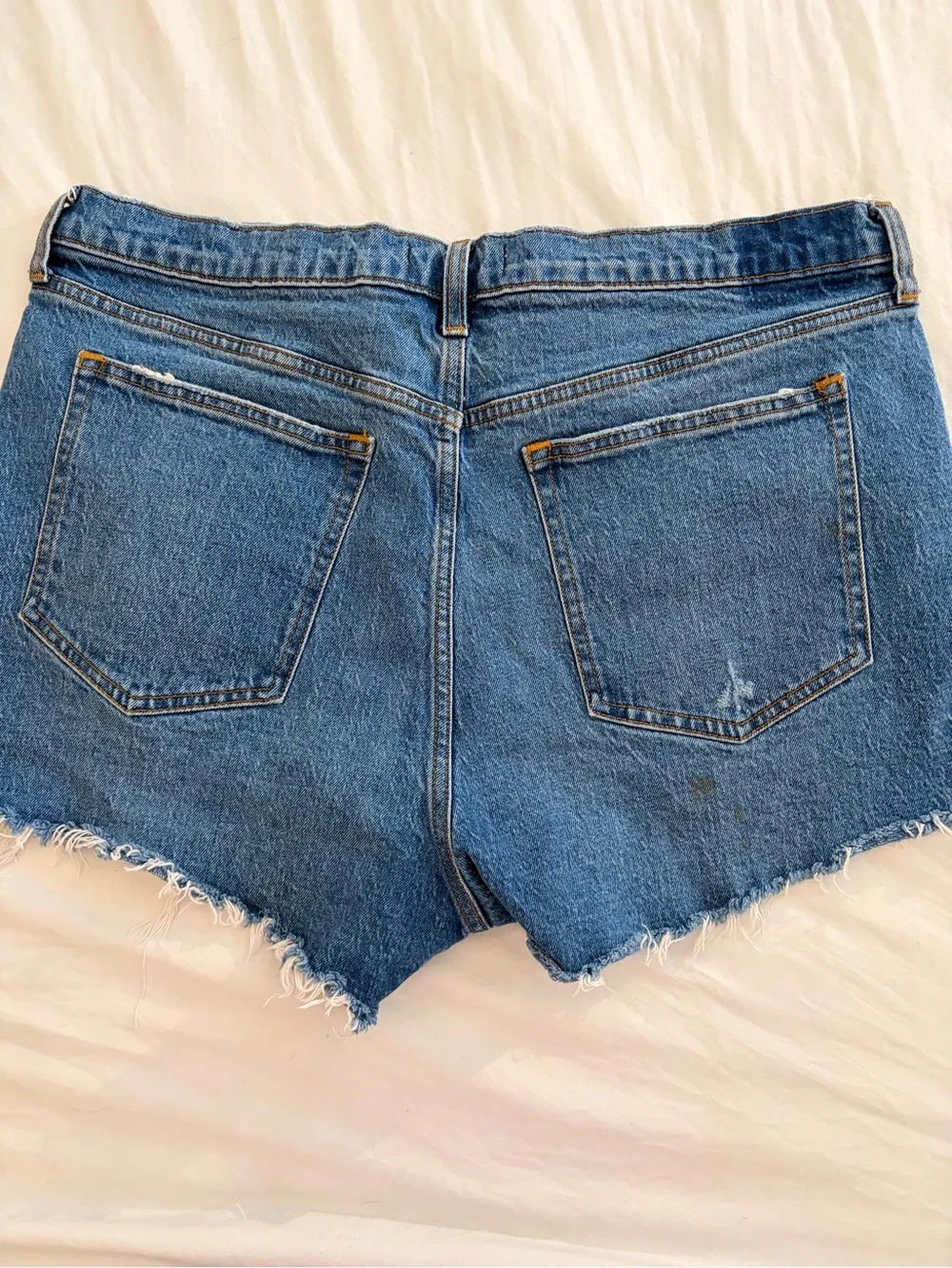 Abercrombie & Fitch Frayed Distressed Denim Shorts - Blue