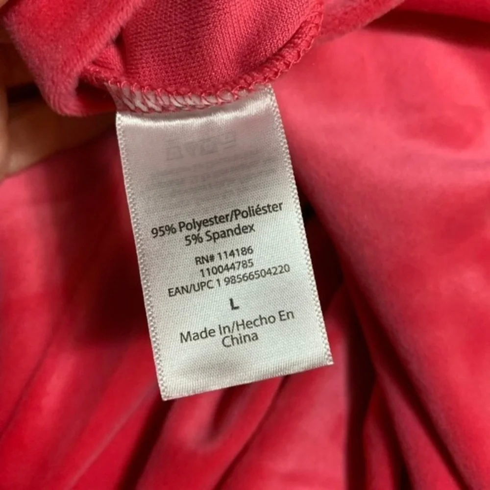 Juicy Couture Pink Velour Tracksuit Set Jacket‎ Pants Rhinestone Logo Large Y2K
