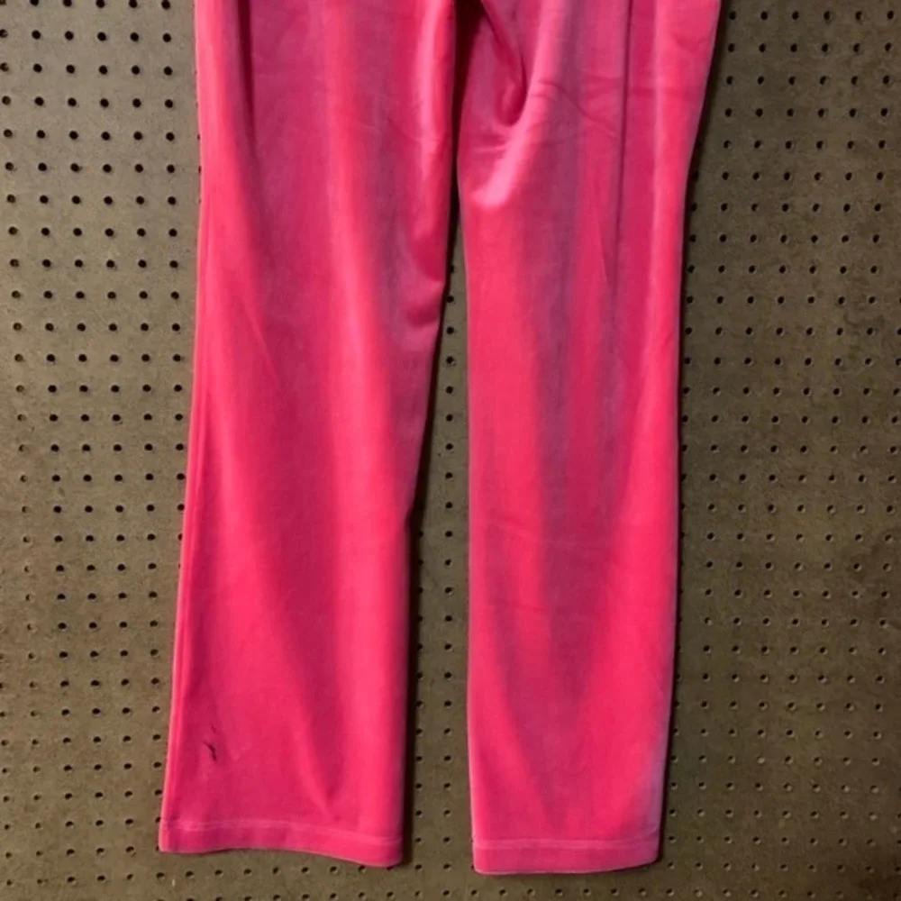 Juicy Couture Pink Velour Tracksuit Set Jacket‎ Pants Rhinestone Logo Large Y2K