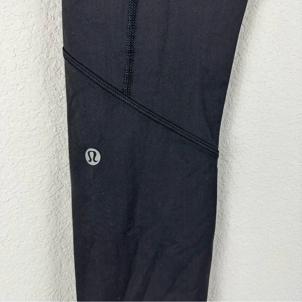 Lululemon Black White Fresh Tracks Tights Athletic Athleisure Leggings Size 6