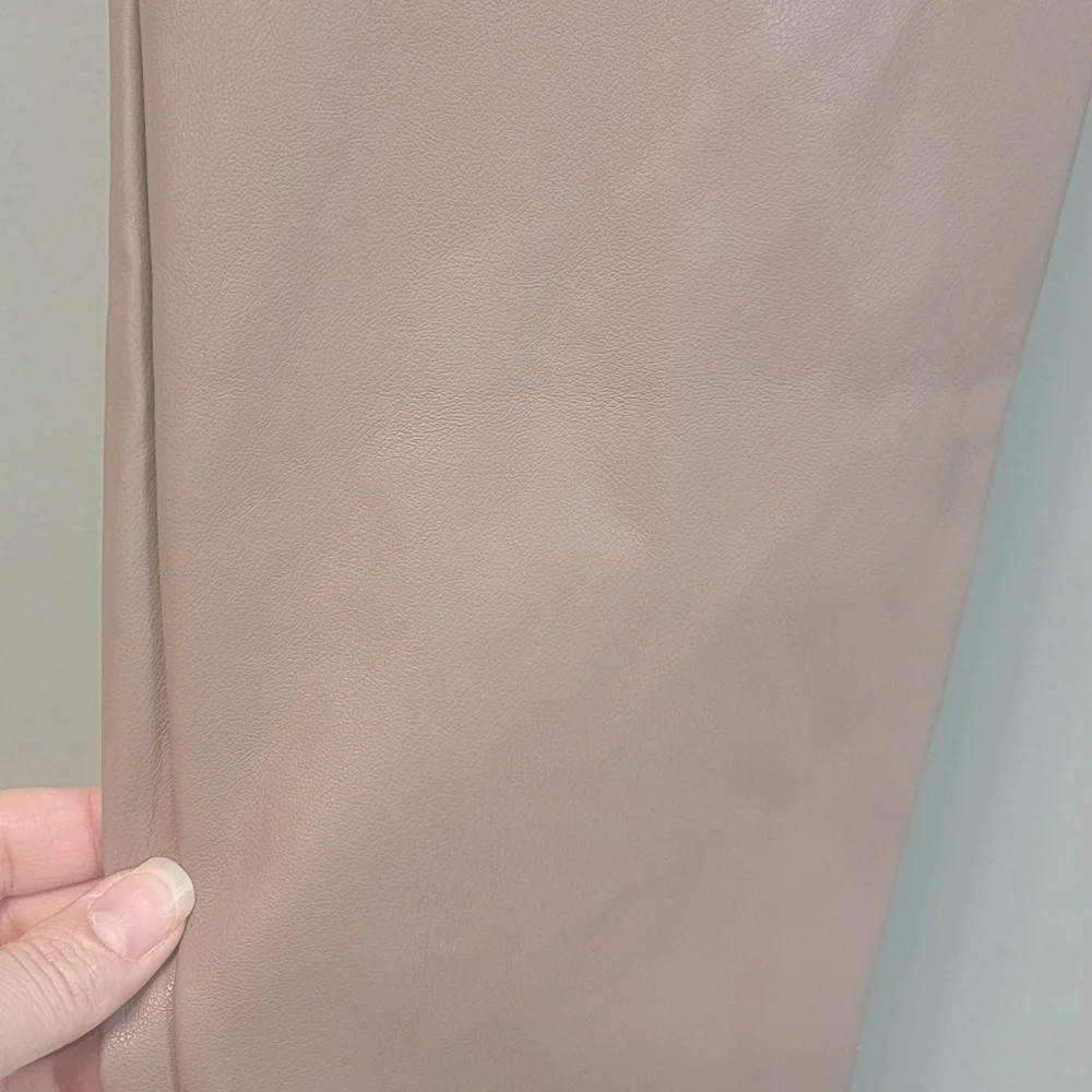 Fabletics Vegan Leather‎ Willow Bark Tan Womens Leggings Size XL