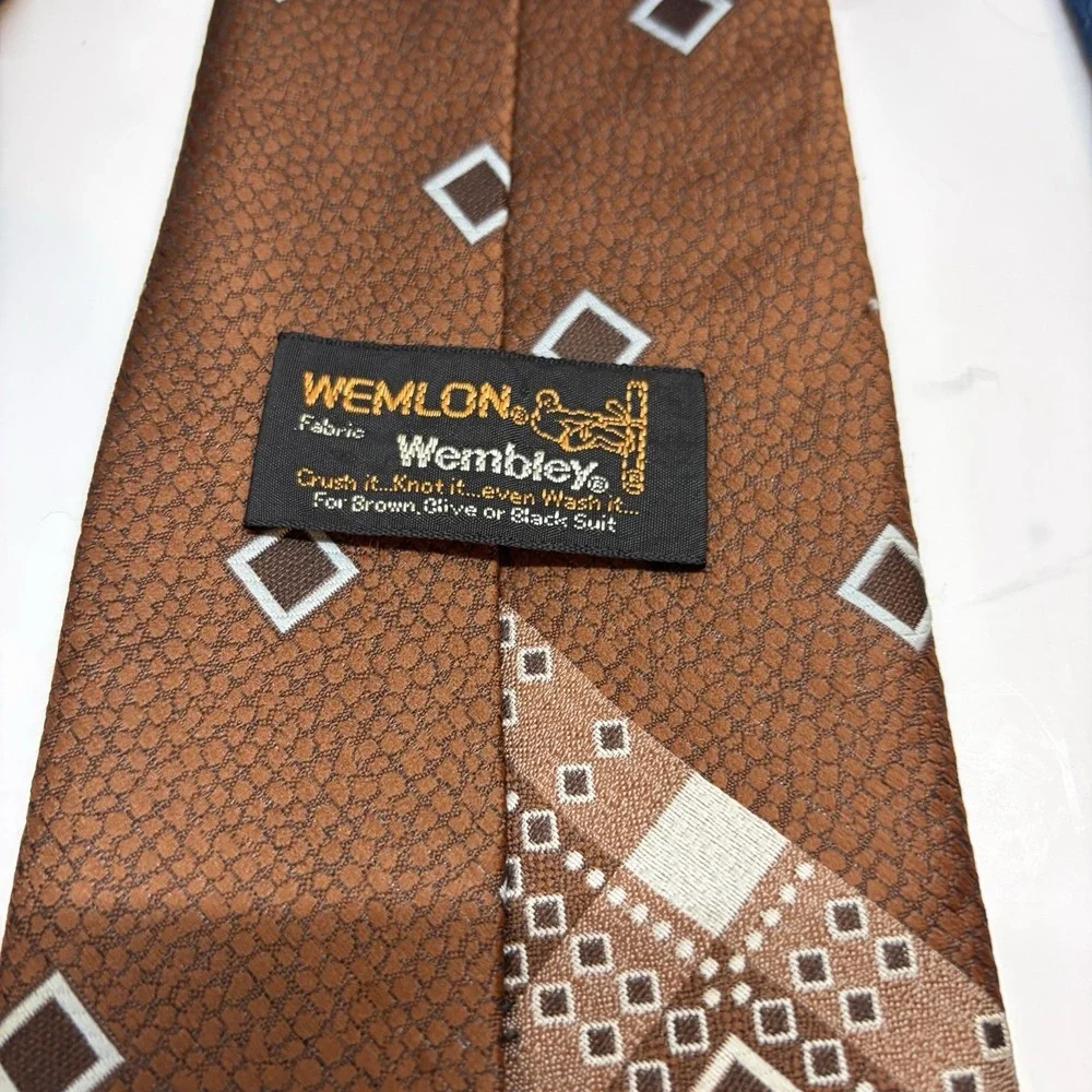 VINTAGE BRITTANIA Nordstrom Mens 1970s  Striped Print Neck Tie Retro Grandpa Lot