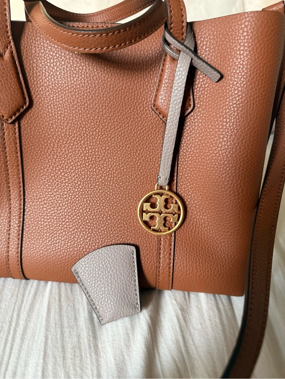 Tory Burch pebbled cognac