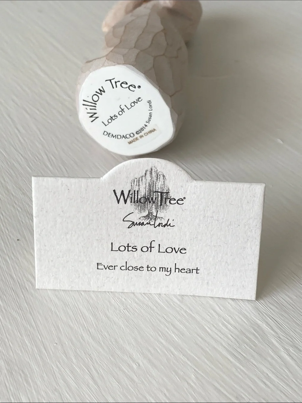 Willow Tree 'Lots of Love' Figurine, Gold Glitter Heart, Ever Close to my Heart