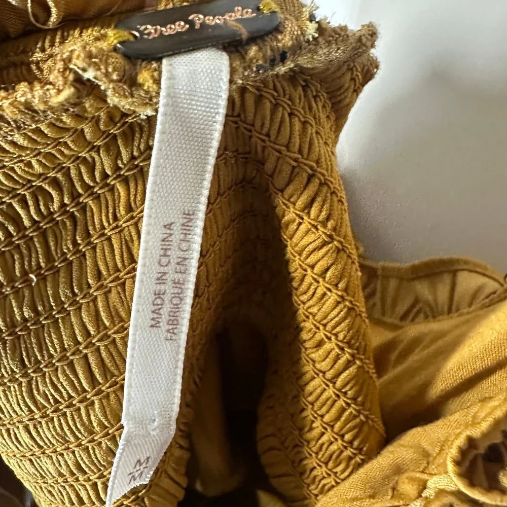 Free People smocked measurements shown