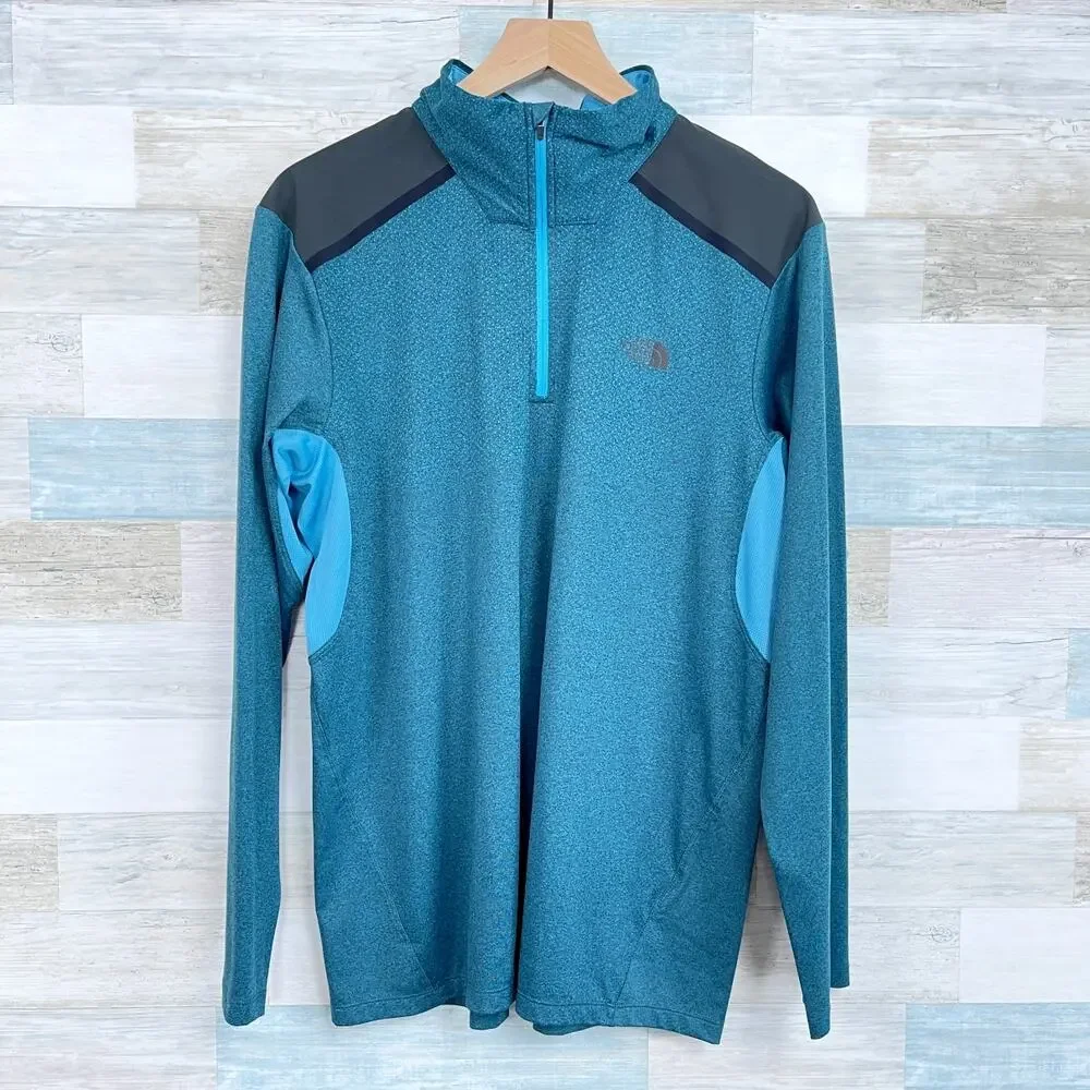 The North Face Kilowatt 1/4 Zip Pullover Blue FlashDry-XD Lightweight Mens Large