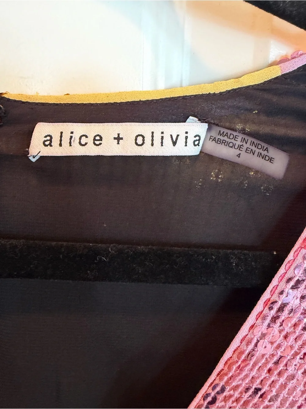 Alice & Olivia Blaze Color Block Sequin Mini Dress