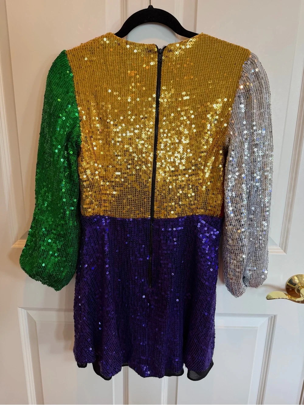 Alice & Olivia Blaze Color Block Sequin Mini Dress