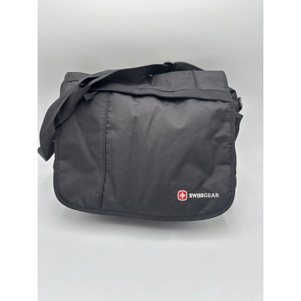 SwissGear Black Messenger Laptop Bag Shoulder Crossbody Travel Organizer Case