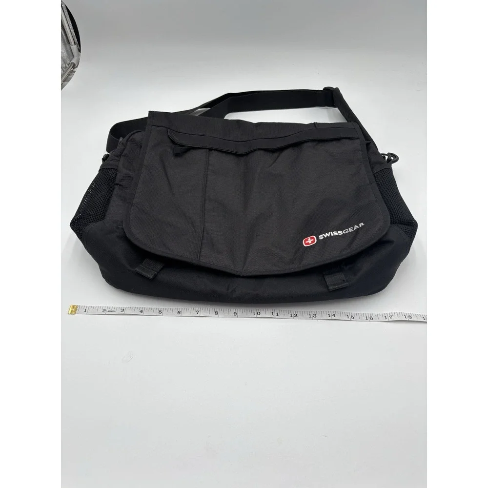 SwissGear Black Messenger Laptop Bag Shoulder Crossbody Travel Organizer Case
