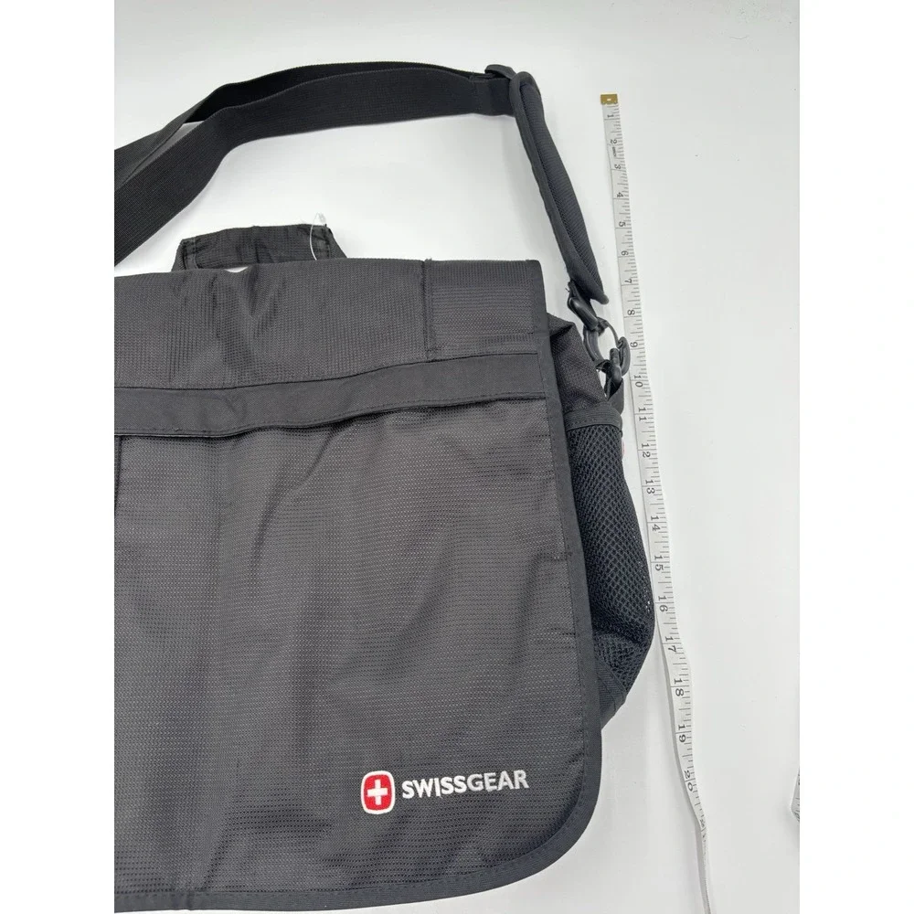 SwissGear Black Messenger Laptop Bag Shoulder Crossbody Travel Organizer Case