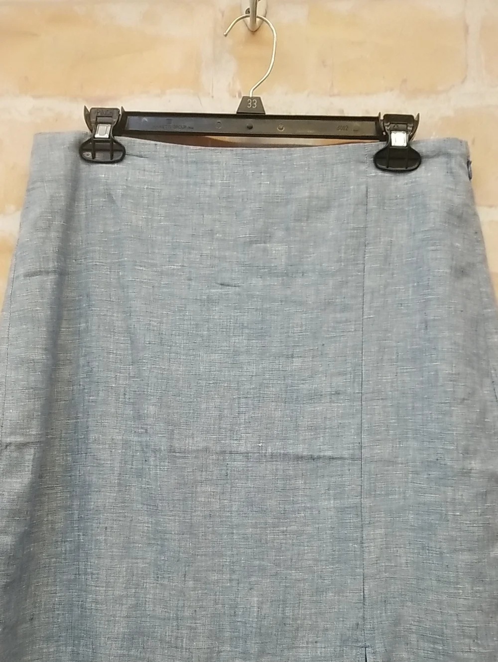 LOFT Light Blue Linen-Blend Midi Skirt Size 6