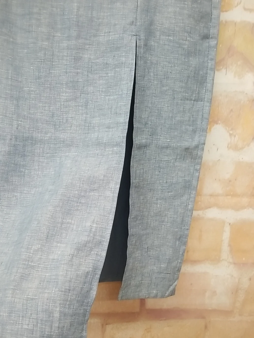 LOFT Light Blue Linen-Blend Midi Skirt Size 6
