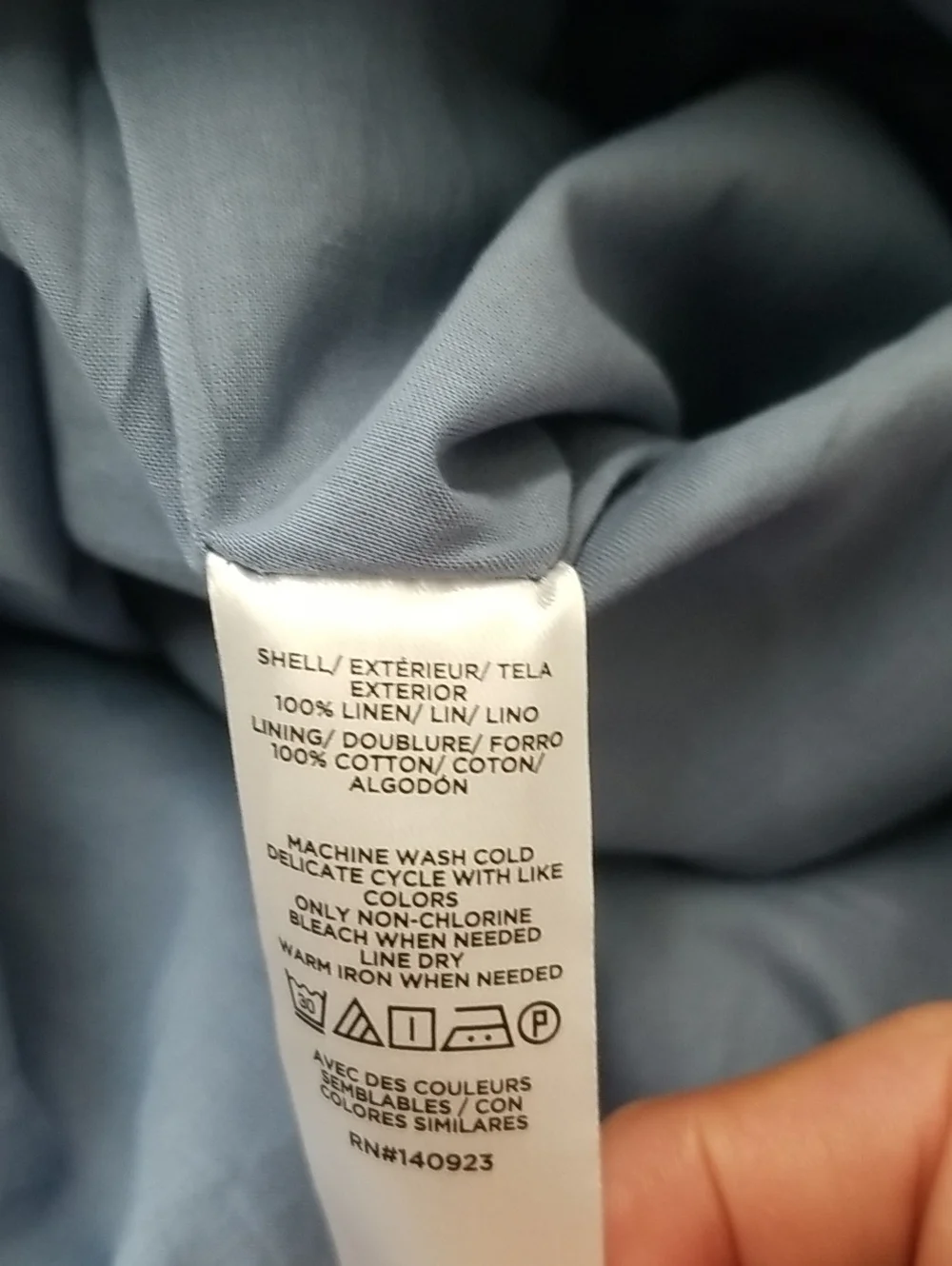 LOFT Light Blue Linen-Blend Midi Skirt Size 6