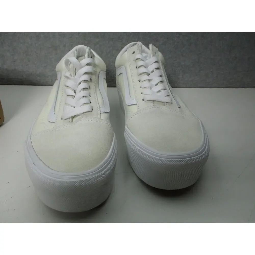 Vans Old Skool Stackform Shoes Womens Sz 10 Platform Skate Marshmallow Sneakers
