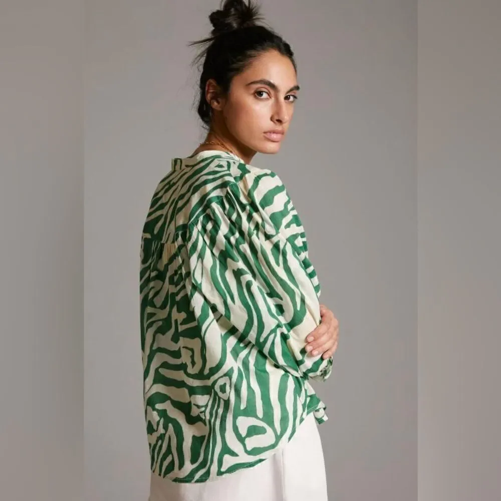 Anthropologie Maeve Puff-Sleeved Buttondown NEW!