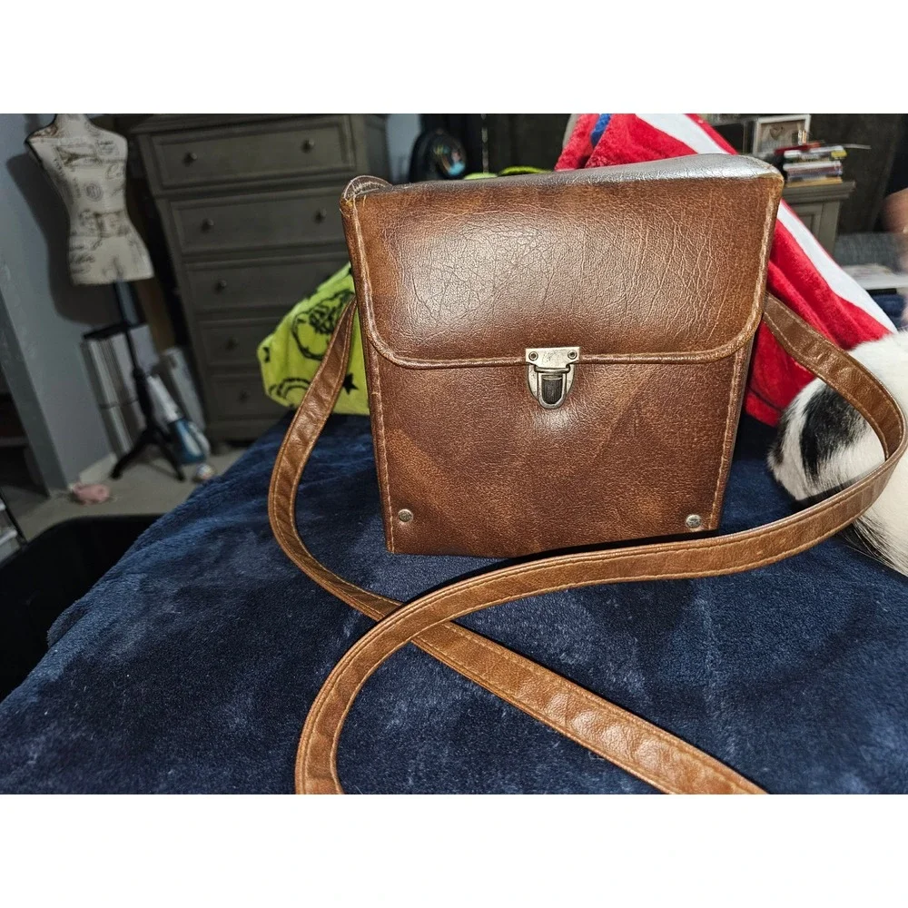 Vintage Diamond Model KP-25 Brown Camera Case Crossbody Bag Made in USA