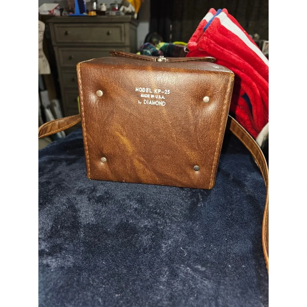 Vintage Diamond Model KP-25 Brown Camera Case Crossbody Bag Made in USA