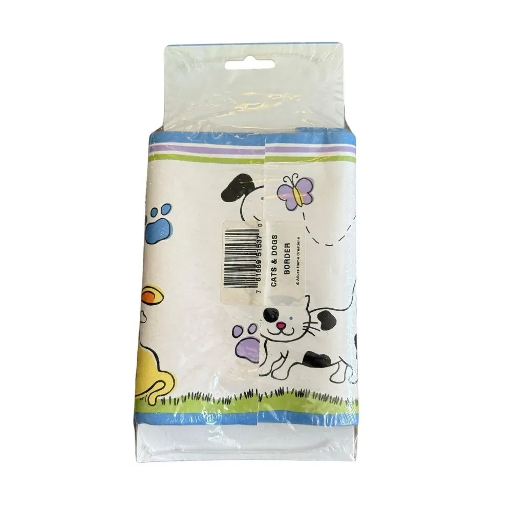 Vintage Home Trends‎ Dog & Cat Wall Border 18 feet Prepasted Washable Kids