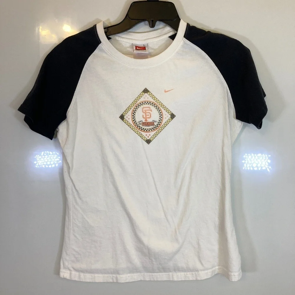 Nike San Francisco Giants Sz L Womens Black Orange Short Sleeve Shirt