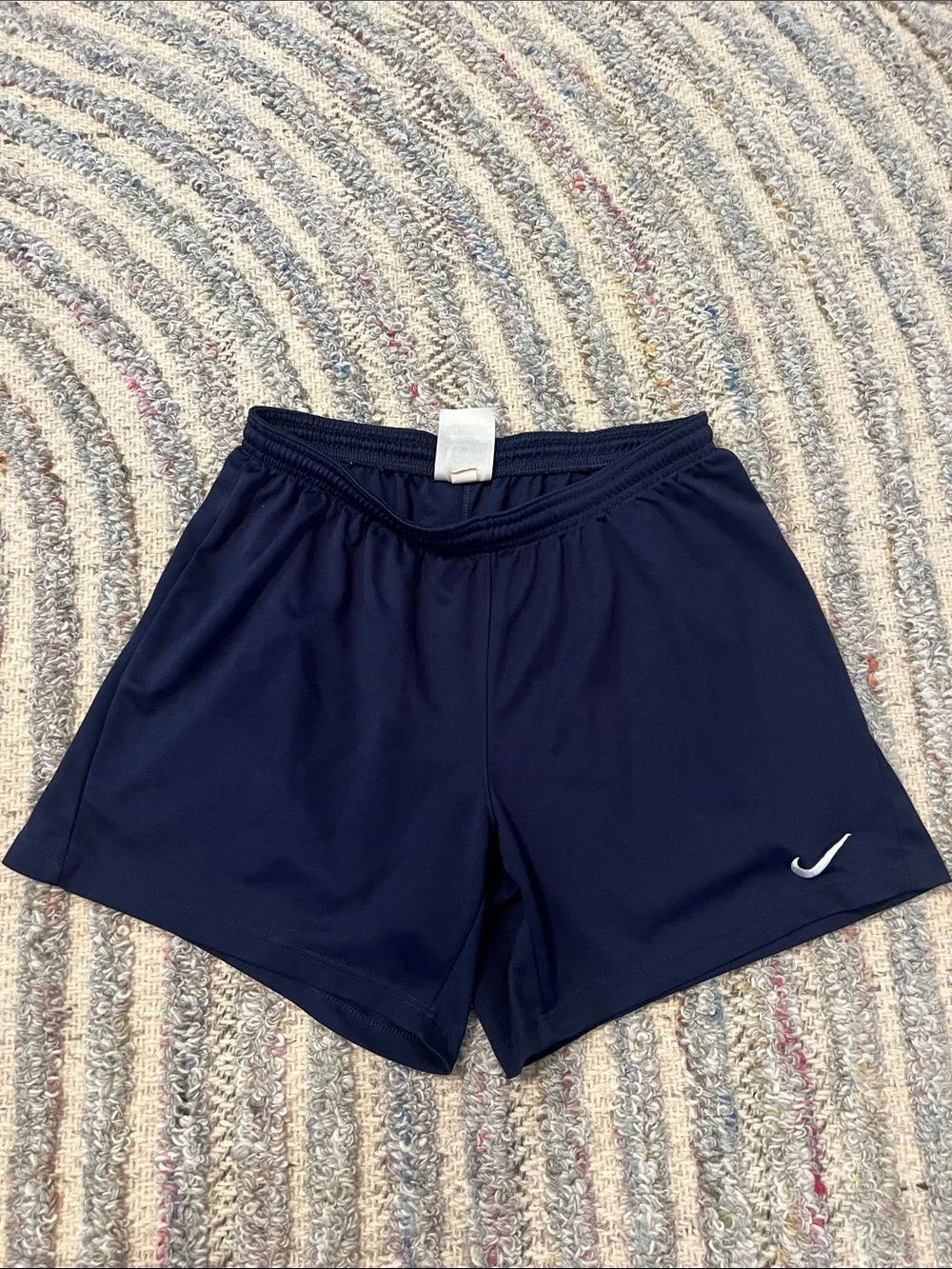 Nike Navy Athletic Shorts with White Swoosh