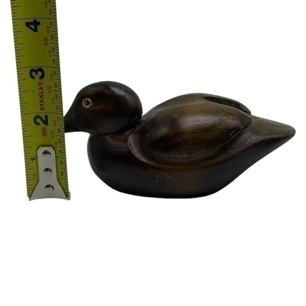 Vintage Wood Duck Decoy Hand Craved with Glass Eyes