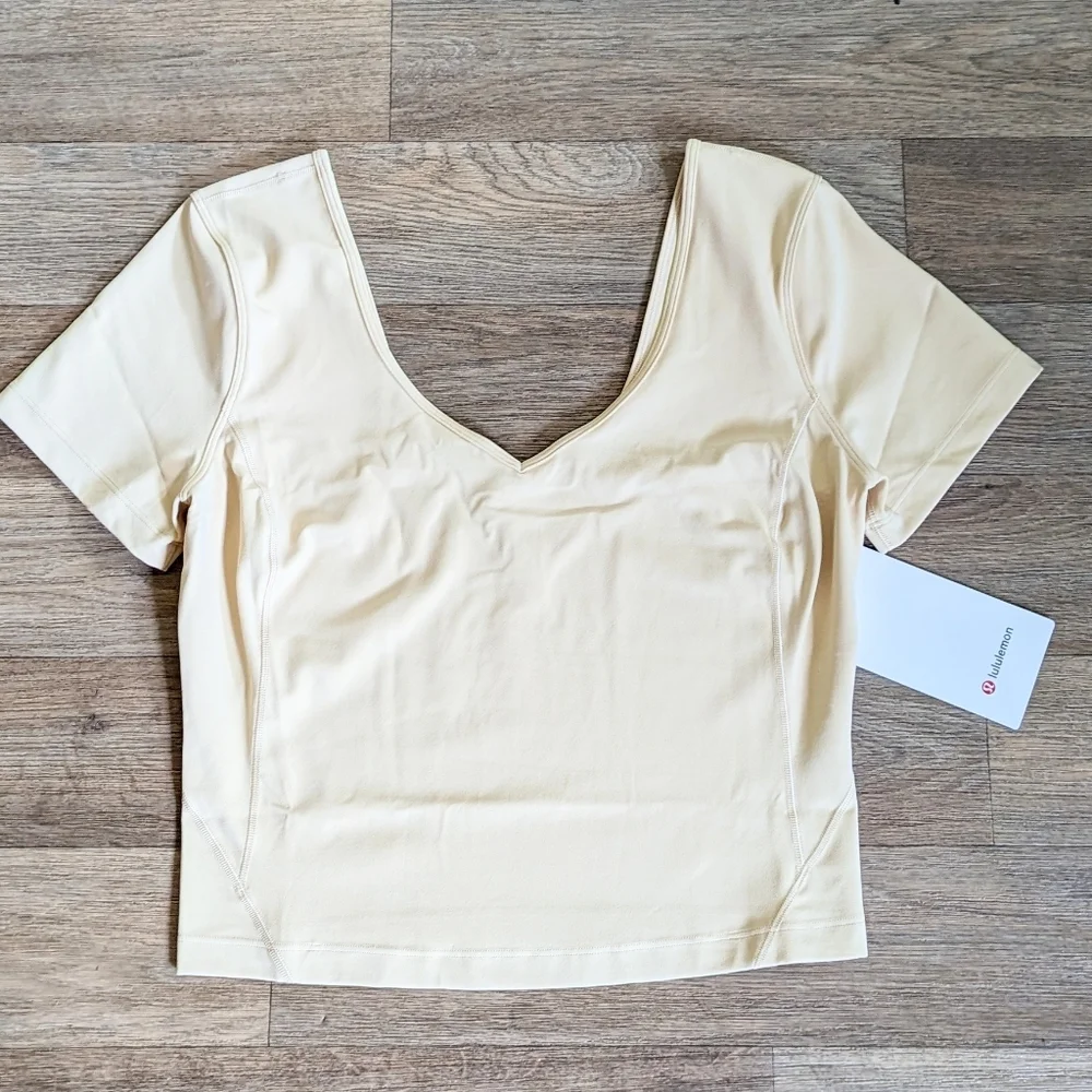 NWT Lululemon Align Tee Pale Nude Short Sleeve Top Size 8