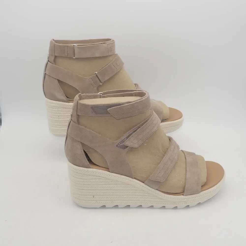 NEW Sorel Women's 12  CAMERON MultiStrap Wedge Sandal Omega Taupe Sea Salt