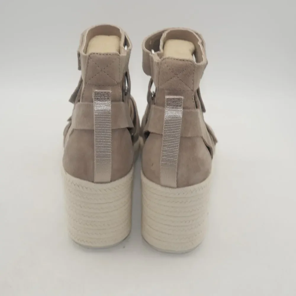 NEW Sorel Women's 12  CAMERON MultiStrap Wedge Sandal Omega Taupe Sea Salt