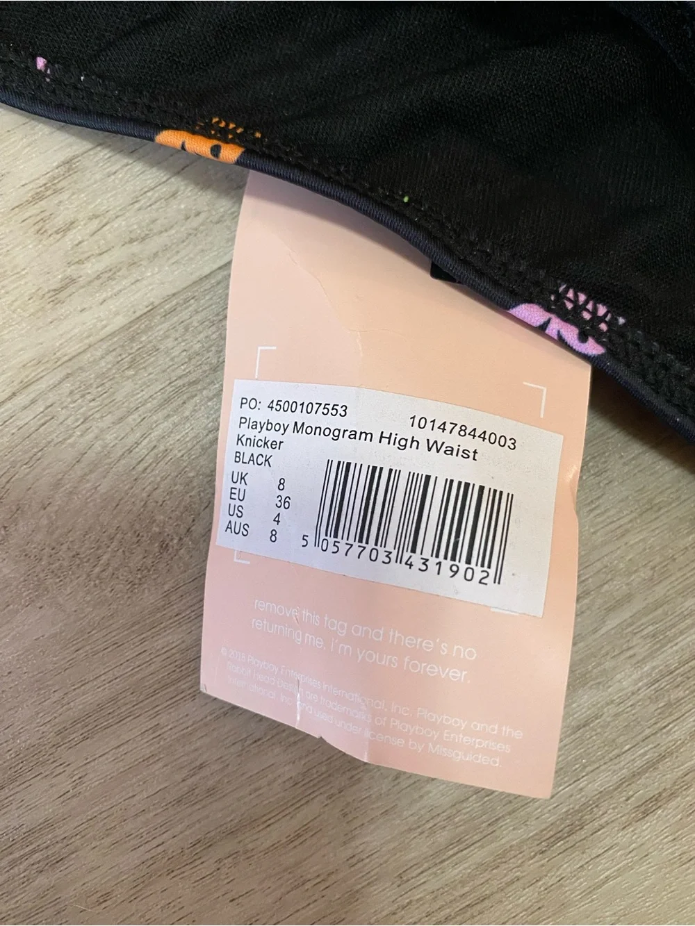 Playboy x Missguided Black Rainbow Bunny Bikini- NWT