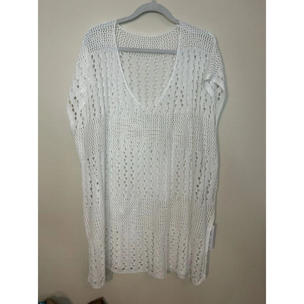 CUPSHE Bathing Suit Oversized Coverup Dress Knit White One Size - NWT NEW