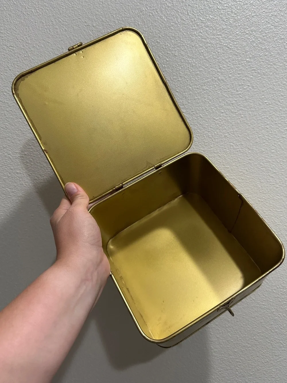 Gold Metal Storage Tins - Set of 2