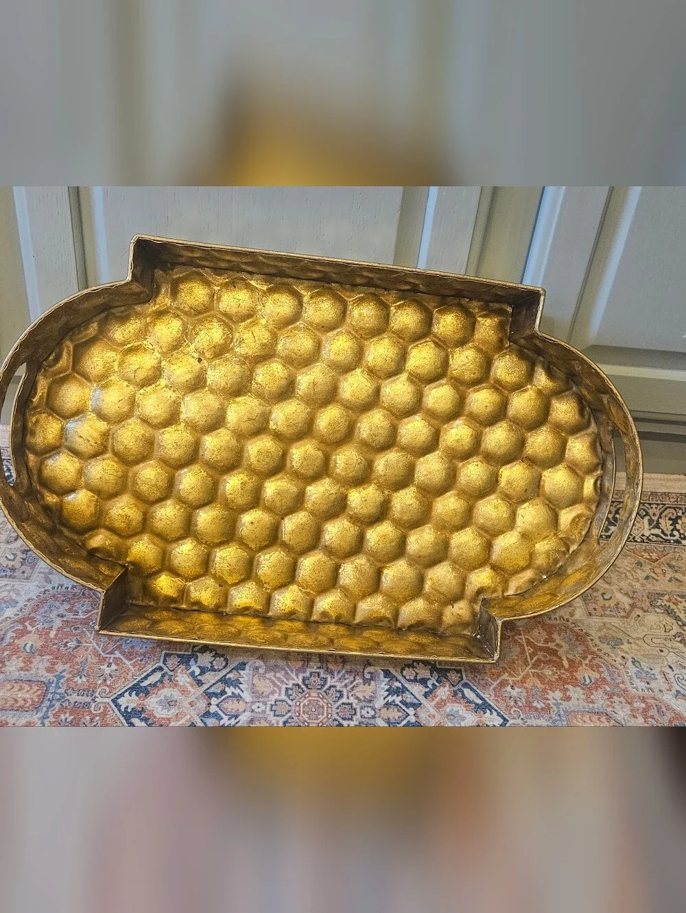 Gold Honeycomb Decorative Tray
