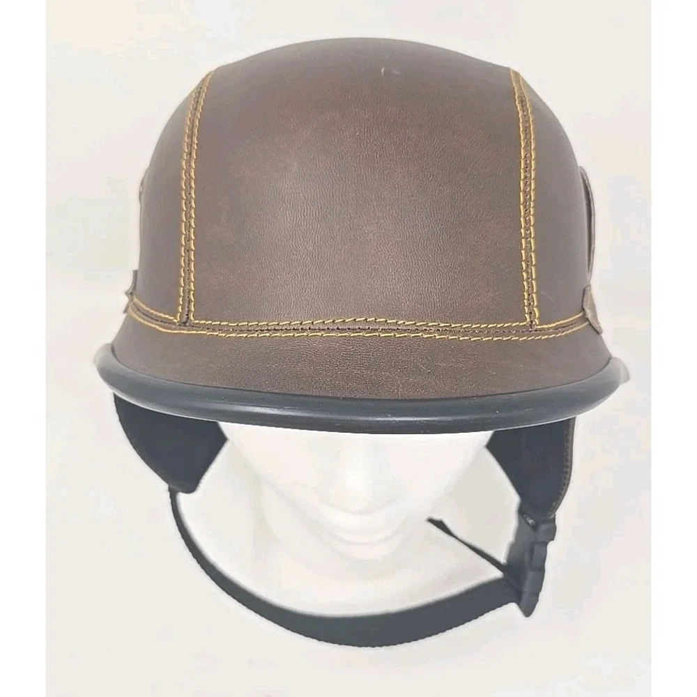 German Novelty Flat Leather Helmet   Movie Prop, Display, Collect H2