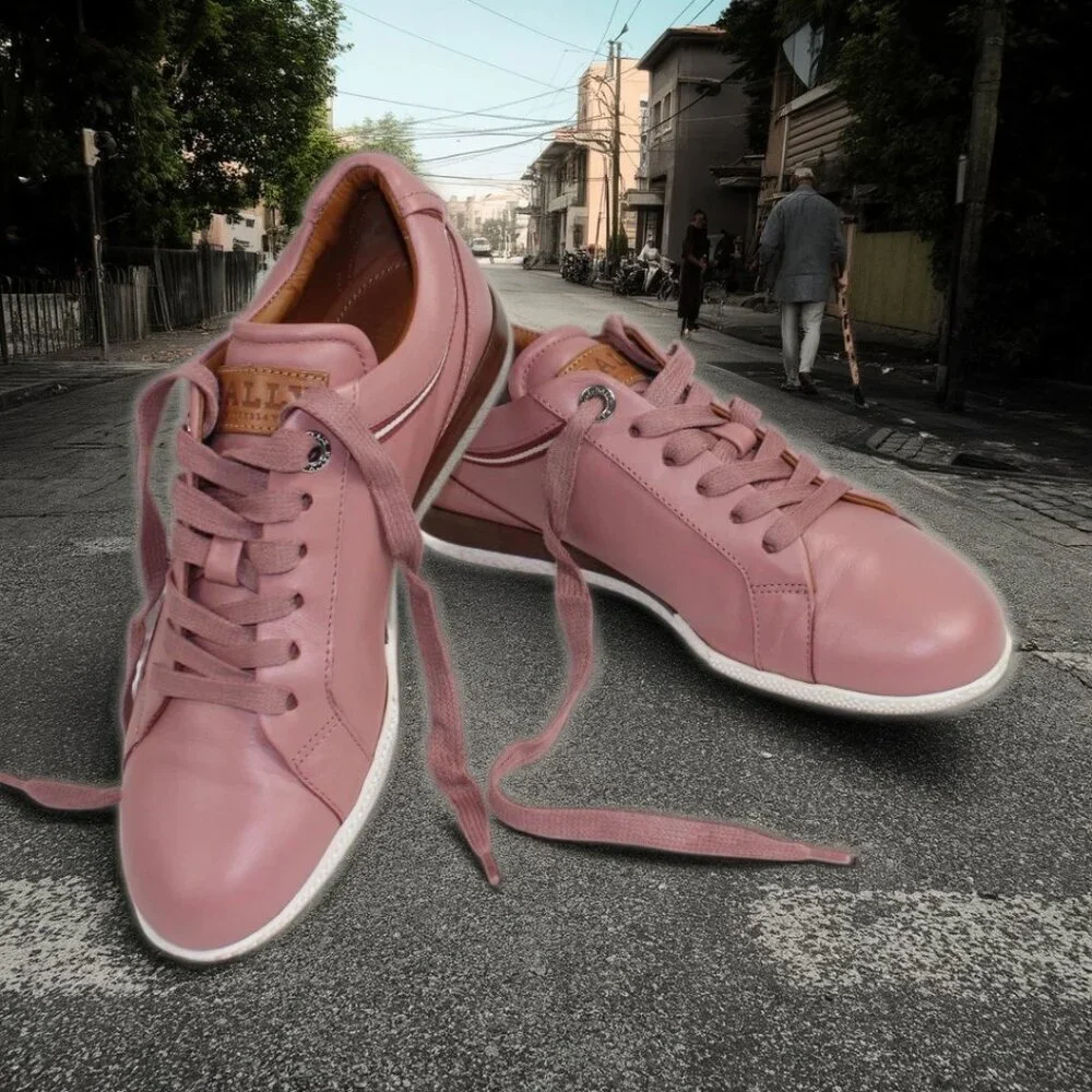 Bally Fridia Pink Blush Lace-Up Vamp Sneaker Size 37 (US 6.5)