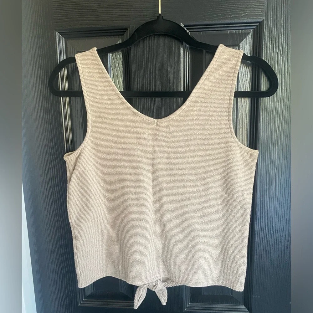 Beige Madewell Tie Front Tank Top-Size XXL