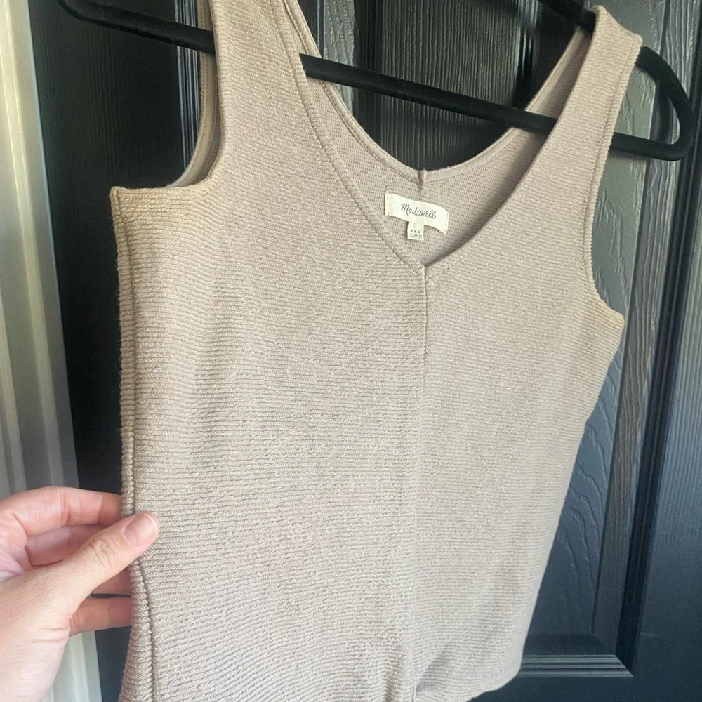 Beige Madewell Tie Front Tank Top-Size XXL