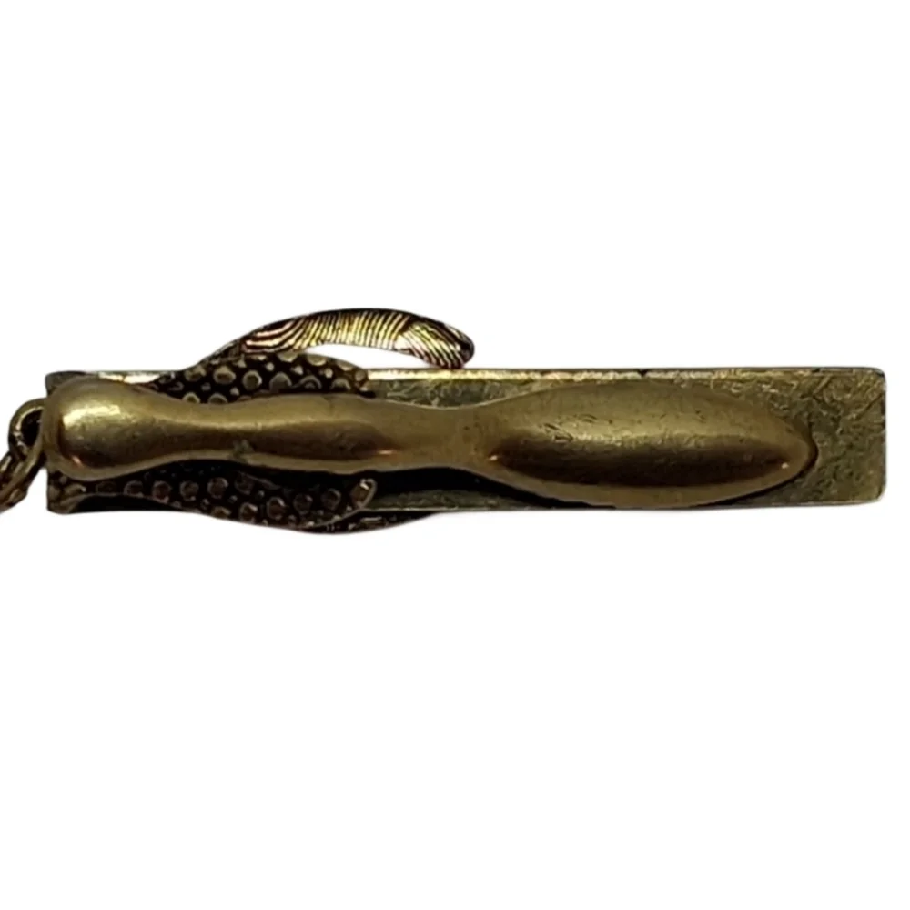 Vintage Brass Tone Multi-Charm Sweater Clip - Mid Century Figural Cardigan Clip