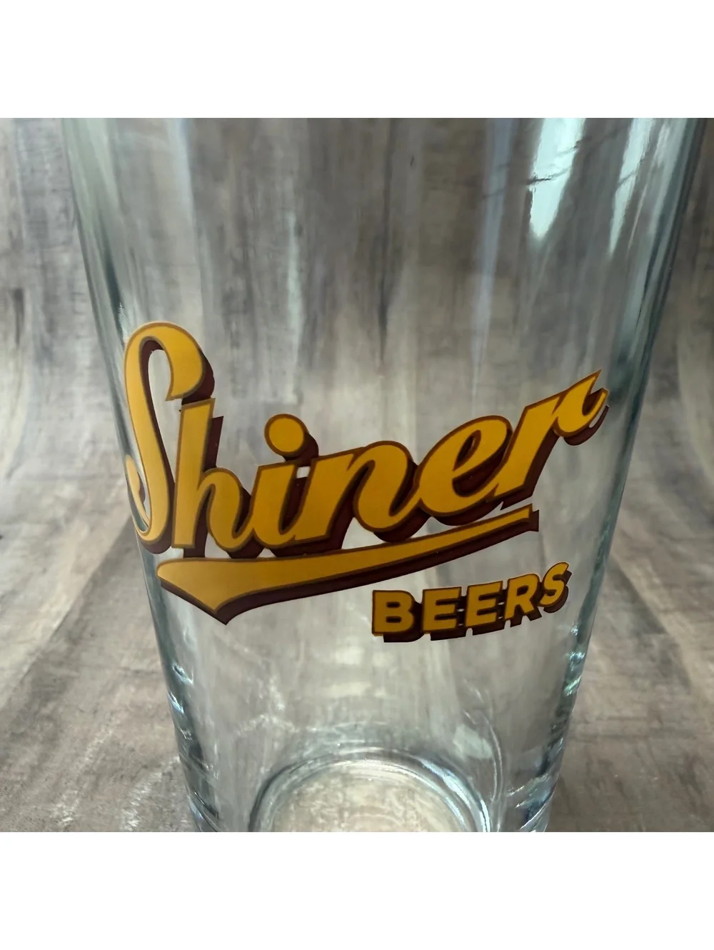 Shiner Beers Pint Beer Glass Vintage Logo Texas Brewery 5 7/8