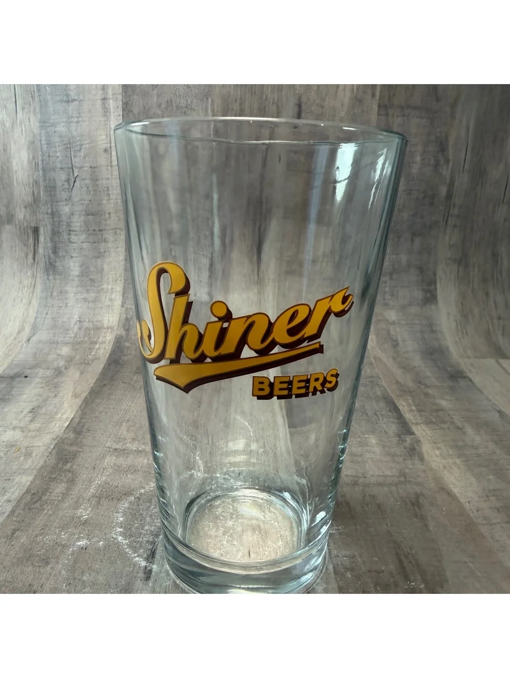 Shiner Beers Pint Beer Glass Vintage Logo Texas Brewery 5 7/8