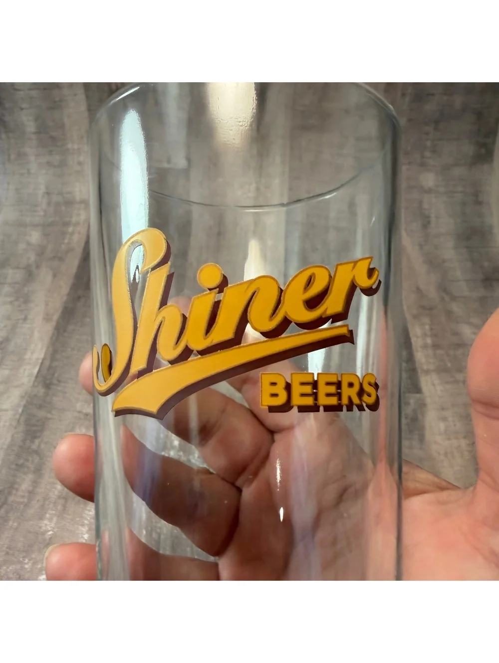 Shiner Beers Pint Beer Glass Vintage Logo Texas Brewery 5 7/8
